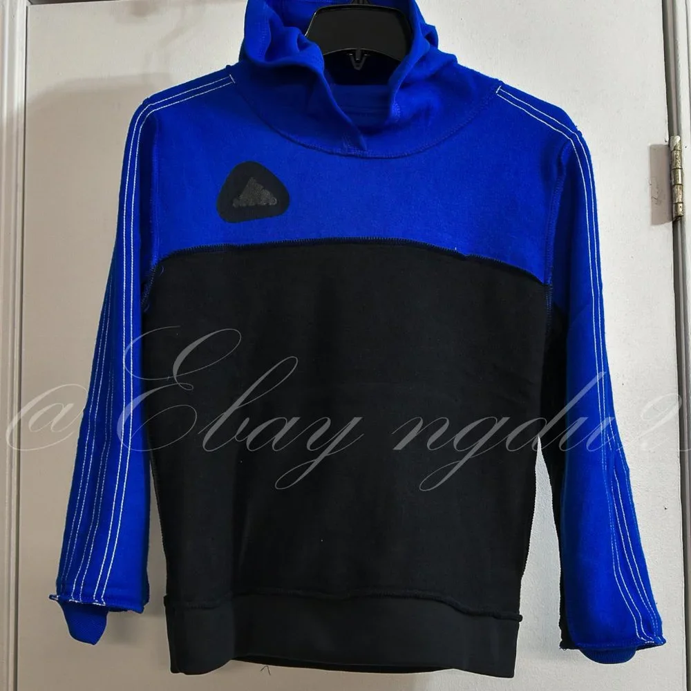 Adidas Boys'‎ Youth Pullover Fleece Hoodie BLUE/BLACK